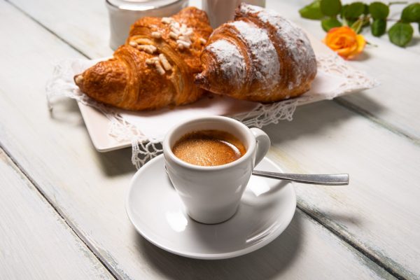 Cup,Of,Italian,Espresso,And,Brioches